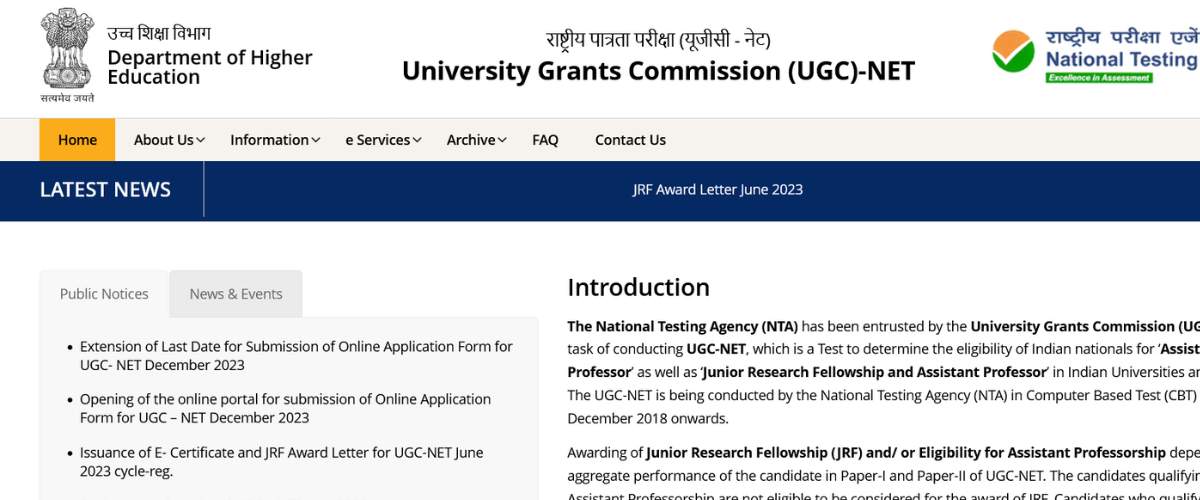 Download UGC NET Admit Card