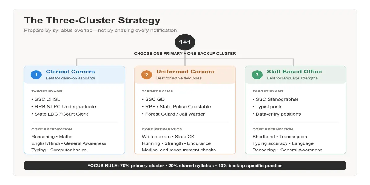 government jobs three cluster strategy