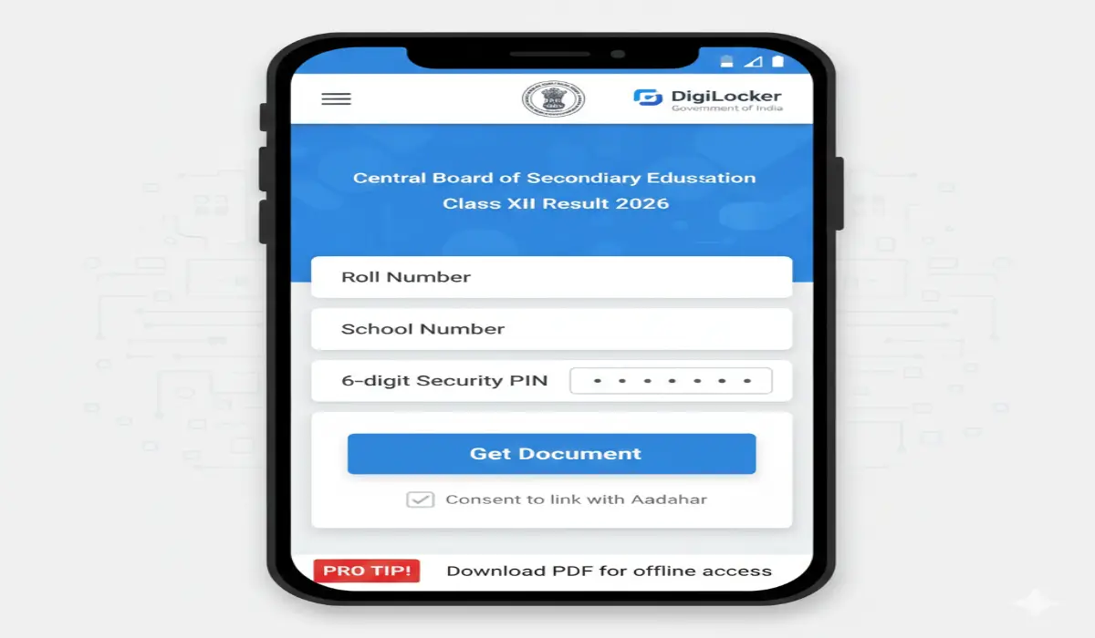 DigiLocker CBSE Result Access Screen